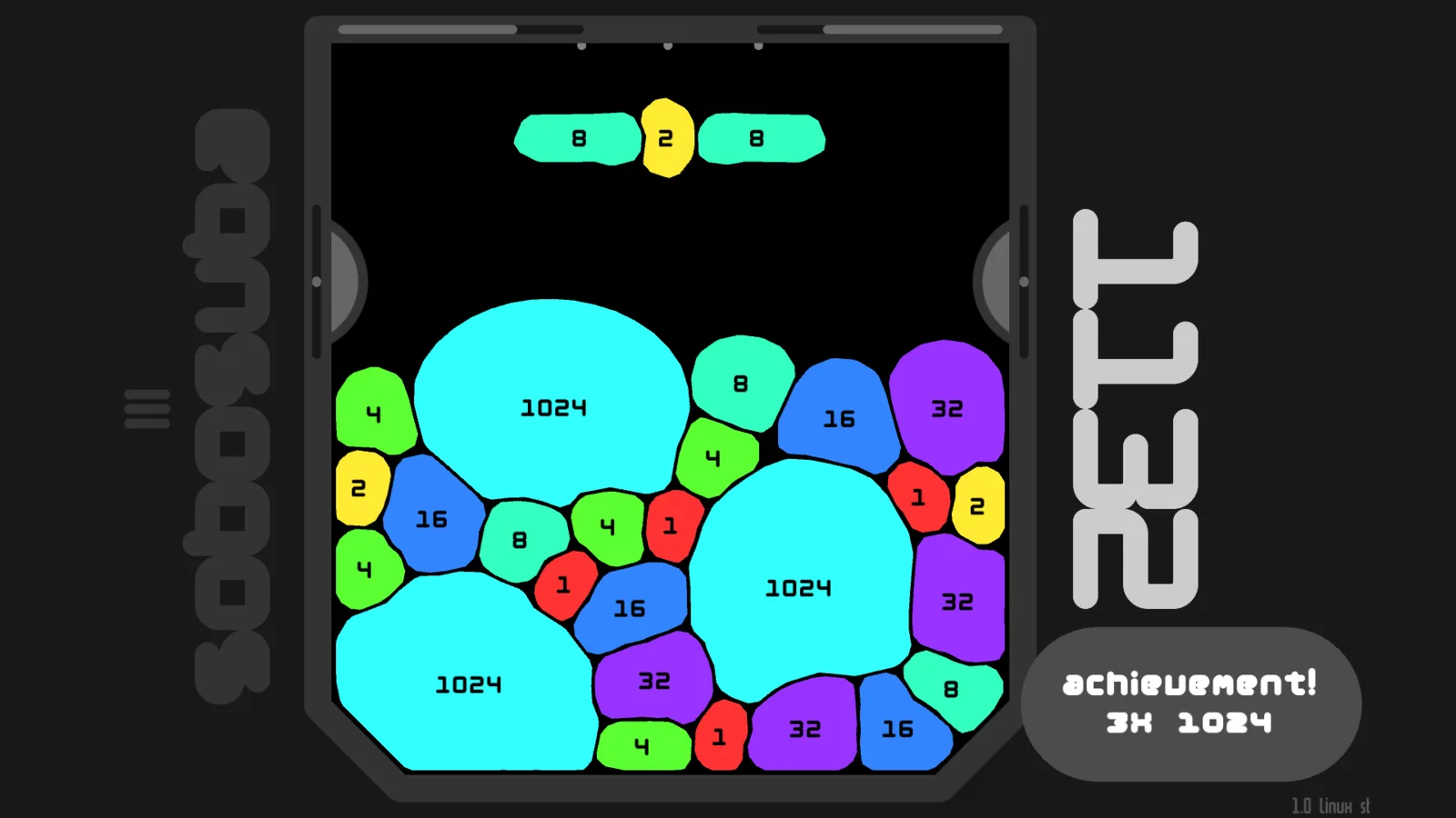 Three separate 1024 blobs with smaller blobs between them